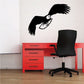 Eagle flapping wall decal, black and white winged bird graphic