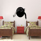 Black eagle flying decal within a circular design