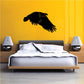 Flying eagle wall decal, black wings-spread silhouette