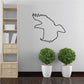 Eagle flying outline decal with black line-art wings and beak