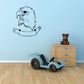 Eagle head and banner wall decal with black outline
