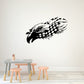 Eagle head and checkered wing decal in black and white