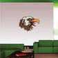 Eagle head sticker with white and brown feathers and orange beak