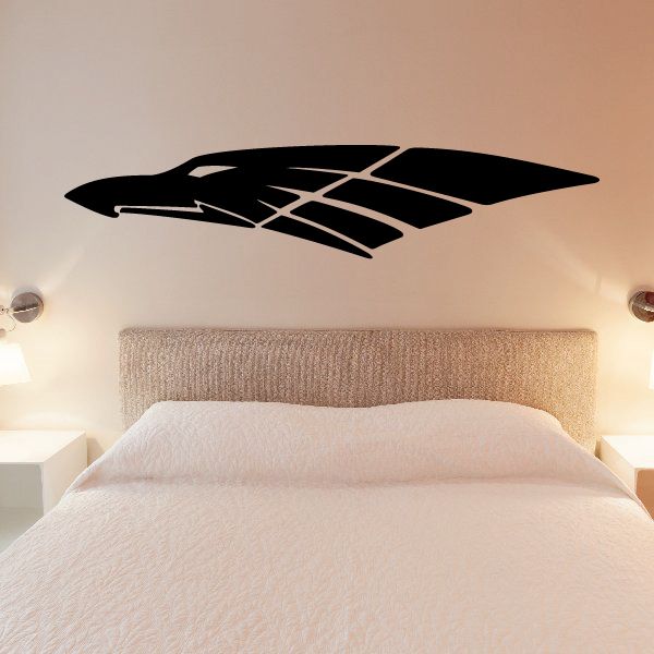 Tribal eagle head vehicle pinstripe vinyl decal, black
