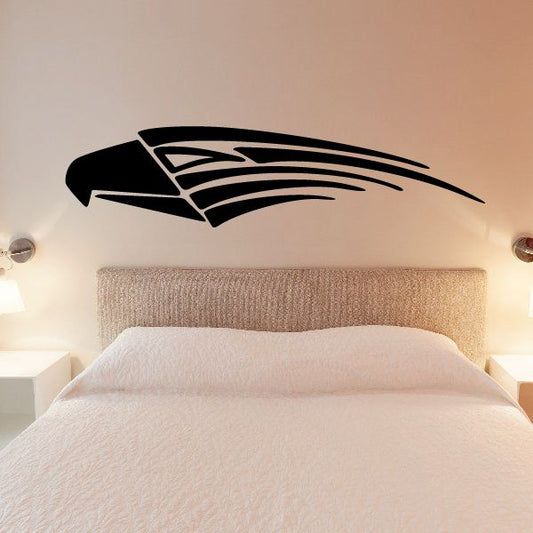 Image of Eagle Head Tribal Vehicle Pinstripe Vinyl Decal - Car Decal - Wall Decal - MC019