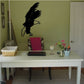Black eagle landing wall decal with wings spread