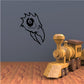 Eagle skull head wall decal, black stylized face with sharp beak and feathers.