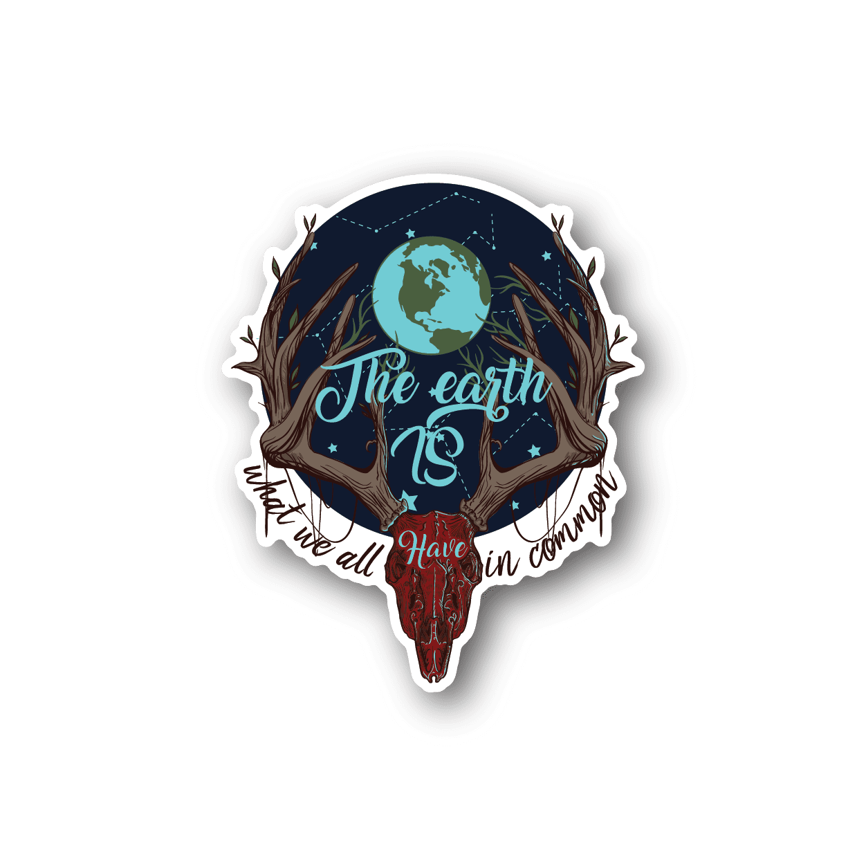 Image of Earth and Stars Sticker