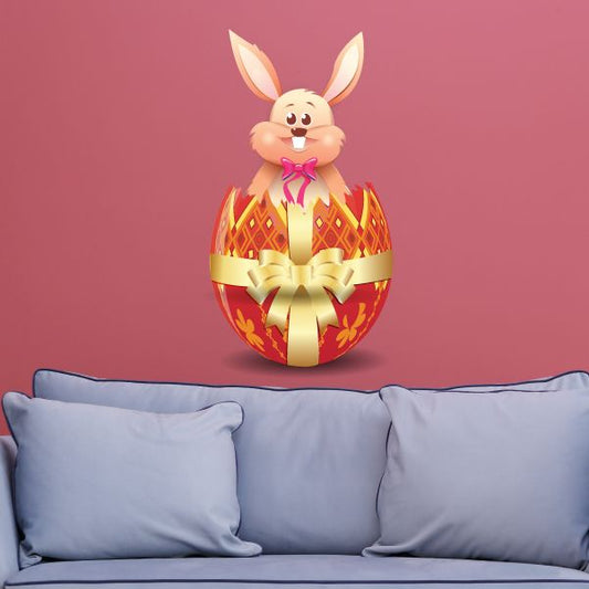 Image of Easter Bunny in Lovely Egg Sticker