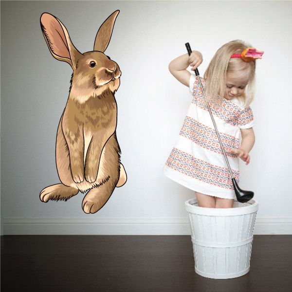 Image of Easter Bunny Looking Sticker