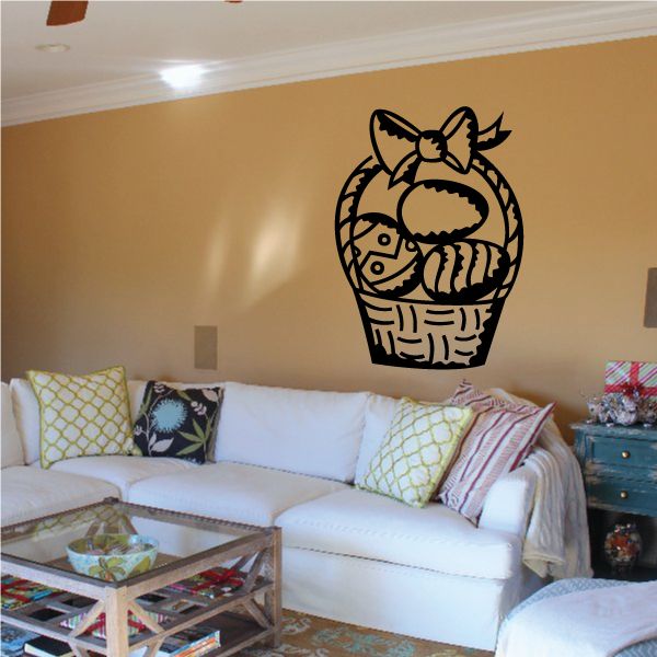 Image of Easter Egg Basket Sketch Style Decal