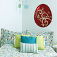 Decorative Easter egg floral wall sticker, red with gold swirls