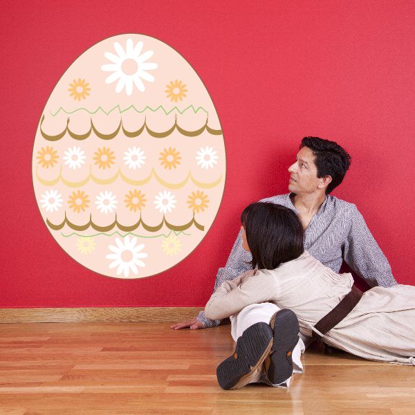 Image of Easter Egg Flower Wave Pattern Sticker