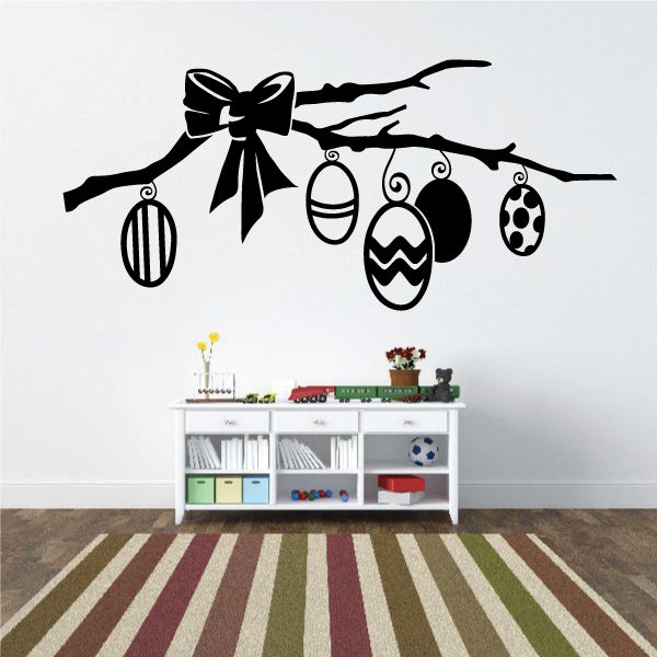 Image of Easter Egg Ornaments Branch Decal