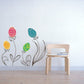 Easter egg stemmed flowers printed wall decal with colorful easter eggs