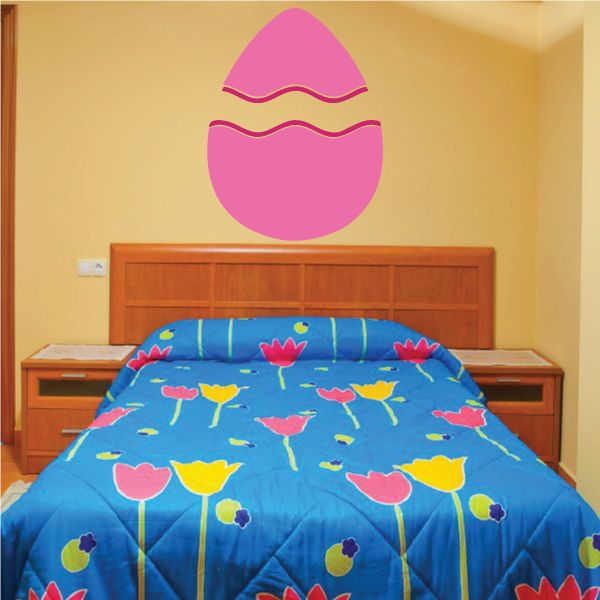 Image of Easter Egg Wavy Crack Printed Die Cut Decal