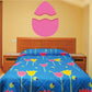 Pink Easter egg wavy crack decal, die-cut sticker with curved top and bottom shapes