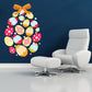 Easter eggs cluster bow decal, multicolor printed die-cut eggs and ribbon bow