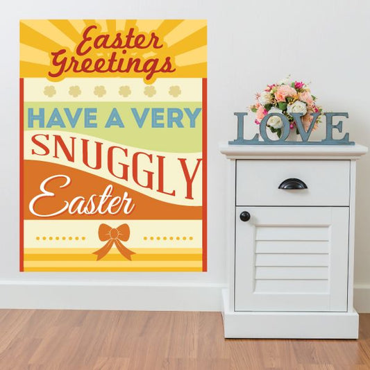 Image of Easter Greetings Have a Very Snuggly Easter Rectangle Sticker