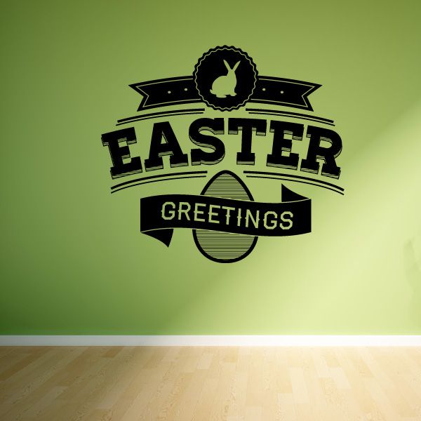 Image of Easter Greetings Typography Decal