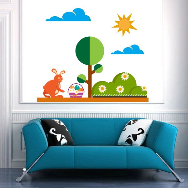 Image of Easter Scenery Printed Die Cut Decal