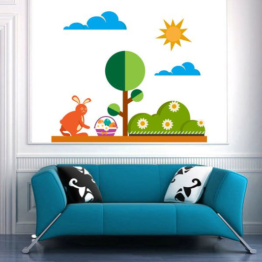 Image of Easter Scenery Printed Die Cut Decal