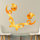 Orange swirl ribbon printed die-cut decal with curled ends for Easter crafting