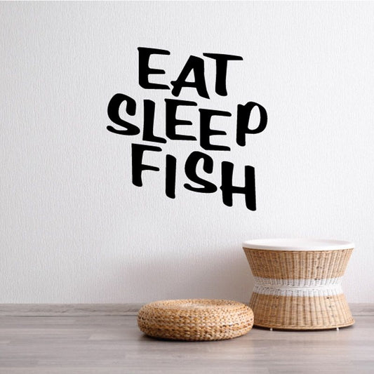 Image of Eat sleep fish Wall Decal - Vinyl Decal - Car Decal - DC0008