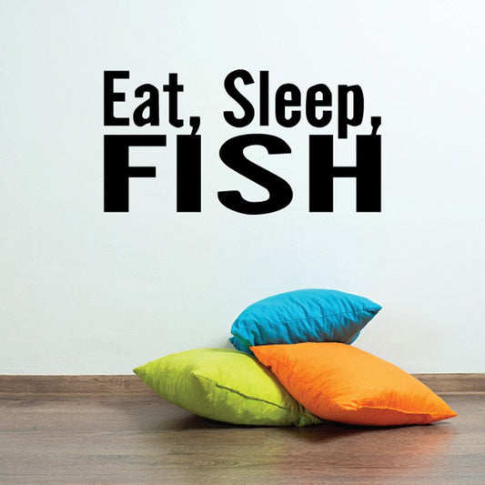 Image of Eat sleep fish Wall Decal - Vinyl Decal - Car Decal - DC0010