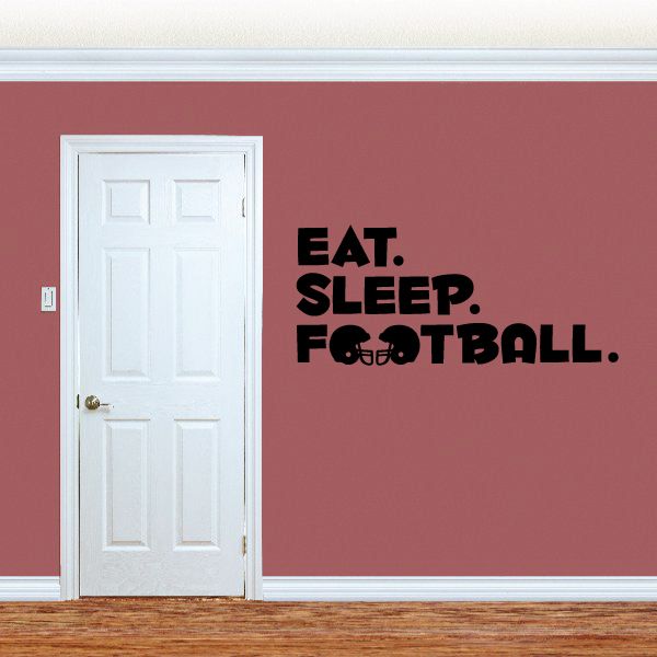 Football wall decal with 'Eat. Sleep. Football.' lettering