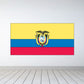 Ecuador flag sticker with yellow, blue, and red stripes and crest emblem