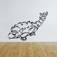 Edmontonia dinosaur wall decal, black outline with white fill and spots