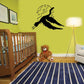 Black flying egret and moon wall decal
