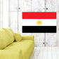 Egypt flag sticker with red top, white center, black bottom, and gold emblem