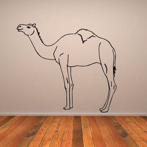 Egyptian camel wall decal with black line art silhouette