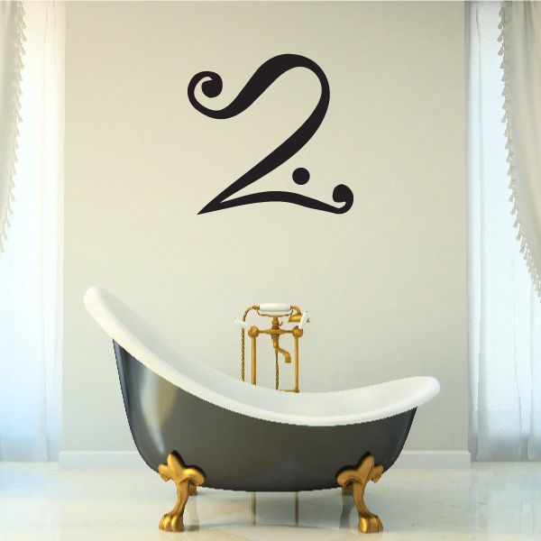Curved Egyptian symbol decal in black, decorative wall decal