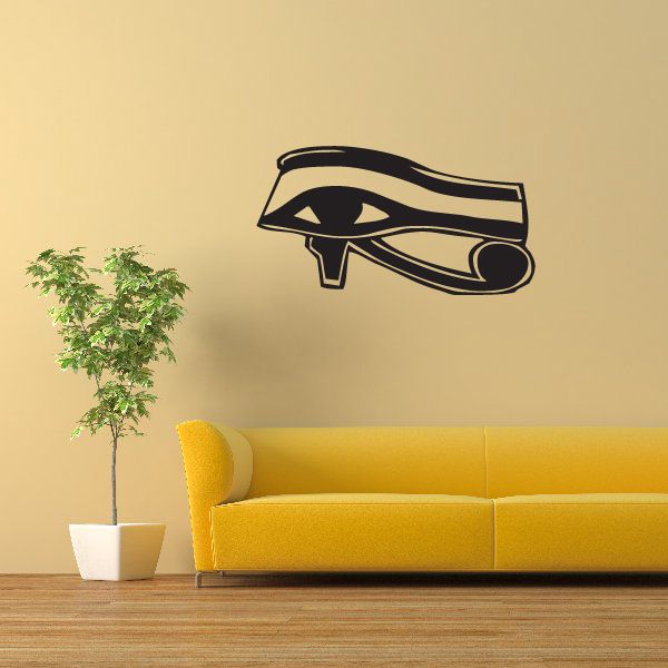Egyptian Eye of Horus outline decal, black outline eye symbol