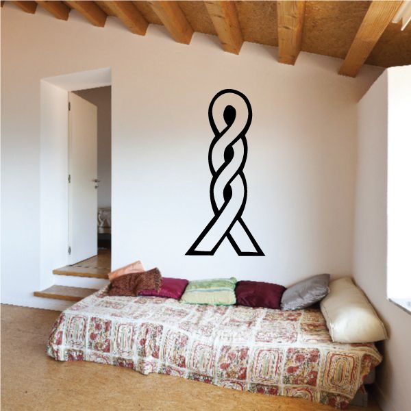 Egyptian hieroglyph letter H wall decal, black outline