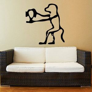 Egyptian animal offering wall decal in black silhouette