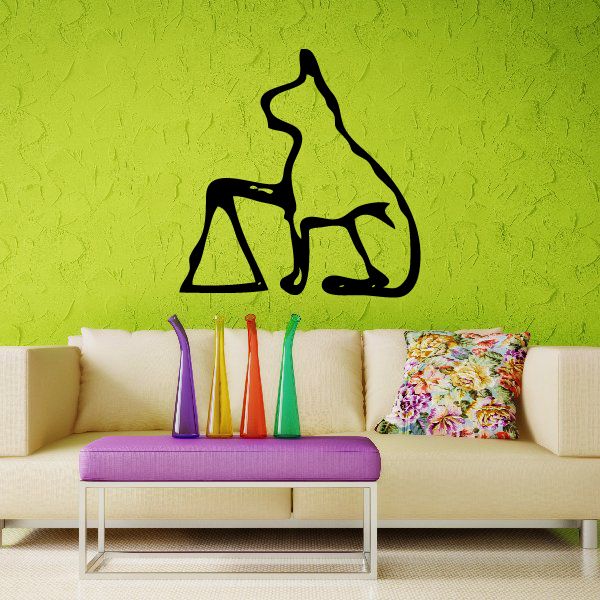 Image of Egyptian Hieroglyphics Cat on Triangle Decal