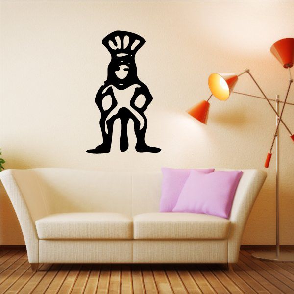 Image of Egyptian Hieroglyphics Crouching Warrior Symbol Front Decal