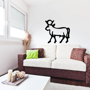 Black bull silhouette wall decal