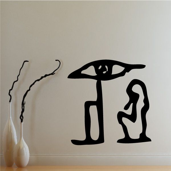 Image of Egyptian Hieroglyphics Eye Chair Woman Decal