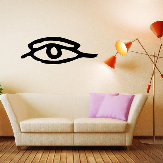 Image of Egyptian Hieroglyphics Eye Looking Left with Lids Decal