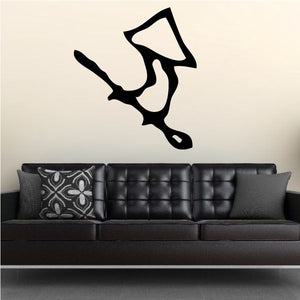 Black Egyptian force symbol decal with stylized hieroglyphs, wall-mounted