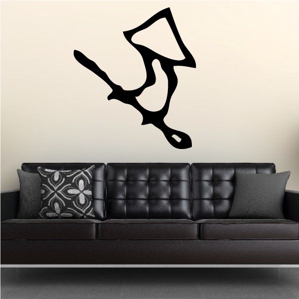 Black Egyptian force symbol decal with stylized hieroglyphs, wall-mounted