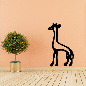 Giraffe symbol decal with Egyptian hieroglyphs, black silhouette