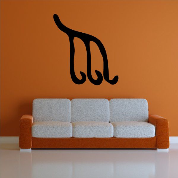 Egyptian hieroglyphics hair symbol decal, black stylized figure