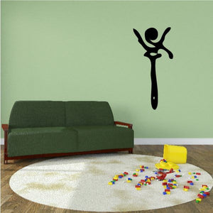 Egyptian hieroglyphics hand tool decal, black stylized hand figure