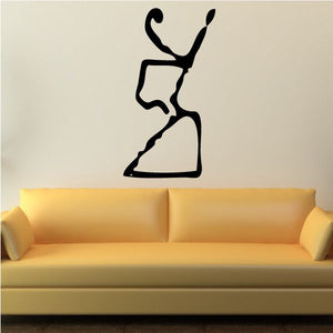 Egyptian headdress symbol decal, black hieroglyph-style figure